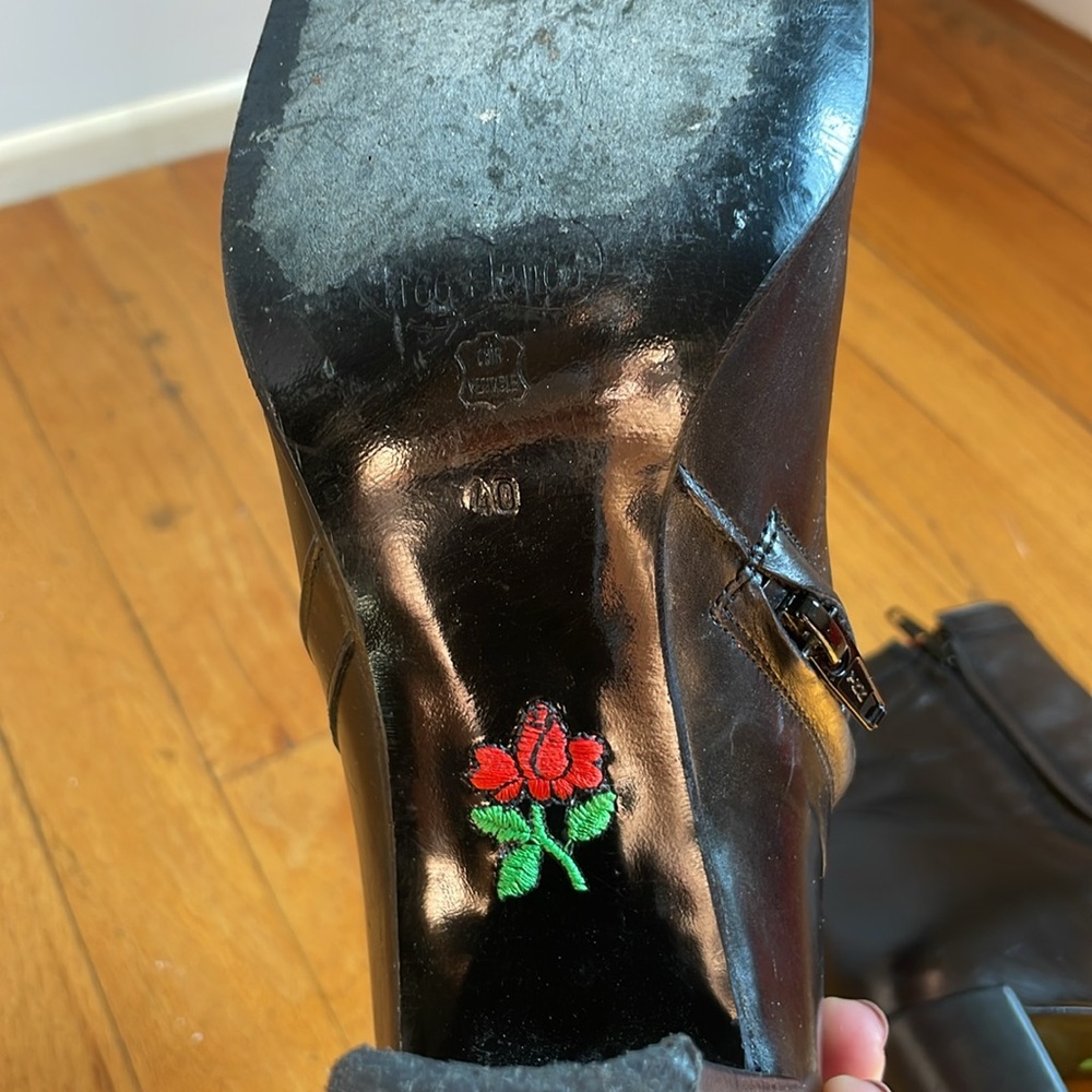 VINTAGE 90’s Free Lance black boots, square toe,size 40 - Picture 6 of 10
